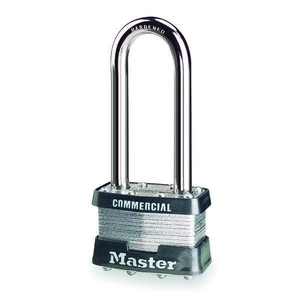 Padlock, Keyed Alike, Long Shackle, Rectangular Steel Body, Steel Shackle, 3/4 in W