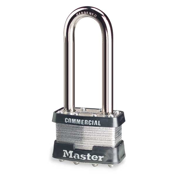 Padlock, Keyed Alike, Long Shackle, Rectangular Steel Body, Steel Shackle, 3/4 in W
