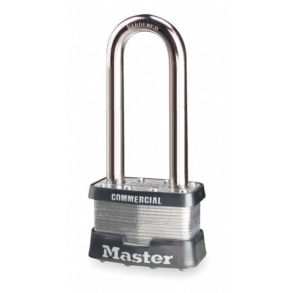 Padlock, Keyed Alike, Long Shackle, Rectangular Steel Body, Steel Shackle, 15/16 in W