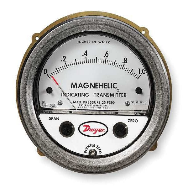 Dwyer Magnehelic Pressure Transmitter, 0/3.0in WC