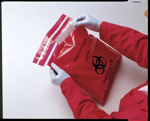 Biohazard Bags, 1 gal., Red, PK100