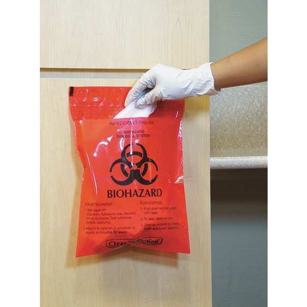 Biohazard Bags, 1 gal., Red, PK100