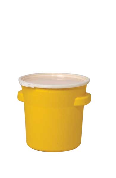 Open Head Transport Drum, Polyethylene, 14 gal, Unlined, Yellow