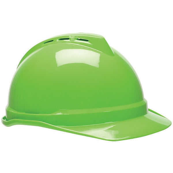 Front Brim Hard Hat, Type 1, Class C, Ratchet (4-Point), Lime Green