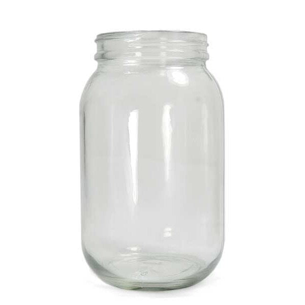 Bottle Wide Mouth Glass 128 Oz Clear, PK4
