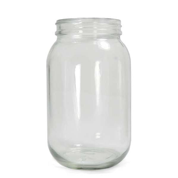 Bottle Wide Mouth Glass 128 Oz Clear, PK4