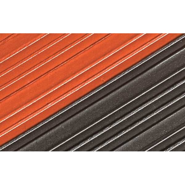 Antifatigue Runner, Black/Yellow, 60 ft. L x 4 ft. W, PVC Closed Cell Foam, Ribbed Surface Pattern