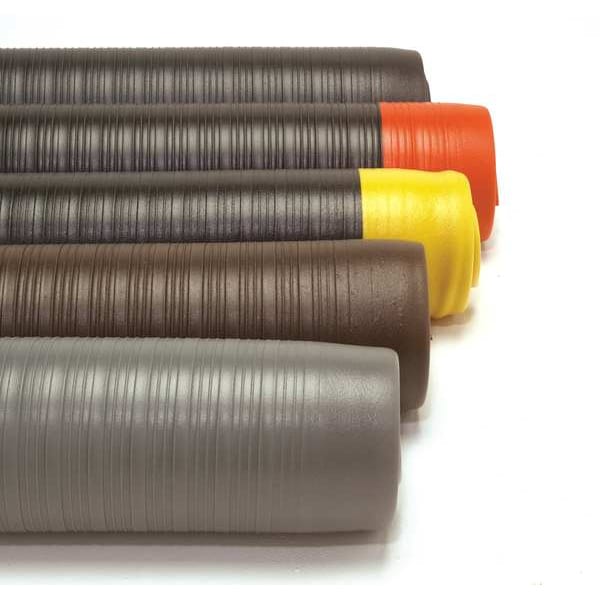 Antifatigue Runner, Black/Yellow, 12 ft. L x 3 ft. W, PVC Closed Cell Foam, 3/8