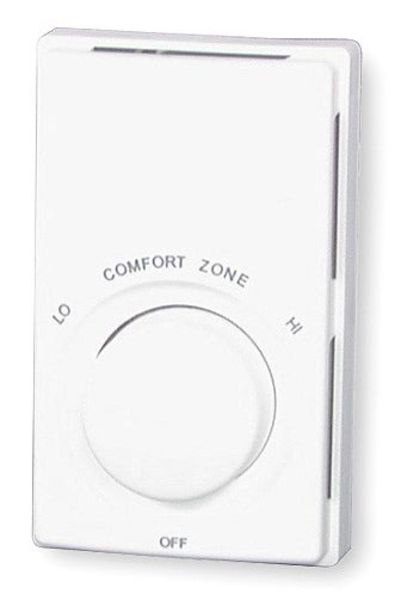 Electric Baseboard Heater Thermostat, 2 Poles, Northern White