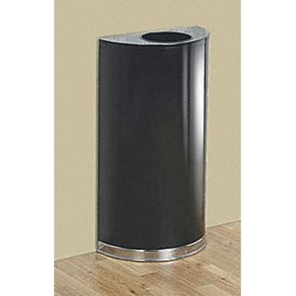 12 gal Half-Round Trash Can, Stainless Steel, 17 1/2 in Dia, None, Stainless Steel