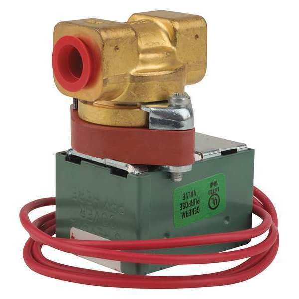 120V AC Brass Solenoid Valve, Normally Closed, 1/4 in Pipe Size