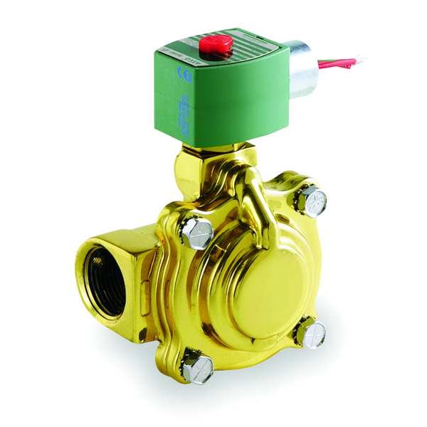 240V AC Brass Solenoid Valve, Normally Closed, 1 in Pipe Size
