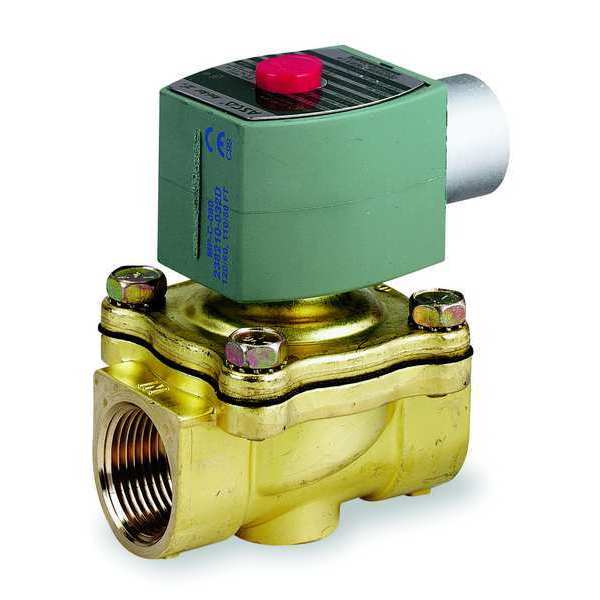 24V AC Brass Solenoid Valve, Normally Closed, 3/4 in Pipe Size