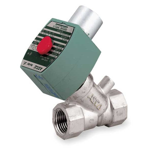 24V DC Stainless Steel Solenoid Valve, Normally Closed, 3/8 in Pipe Size