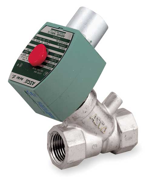 120V AC Stainless Steel Solenoid Valve, Normally Closed, 1/2 in Pipe Size