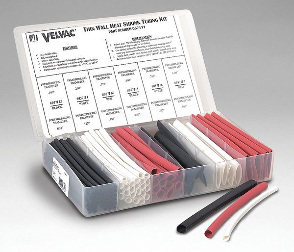 86 Piece Thin Wall Heat Shrink Tube Kit