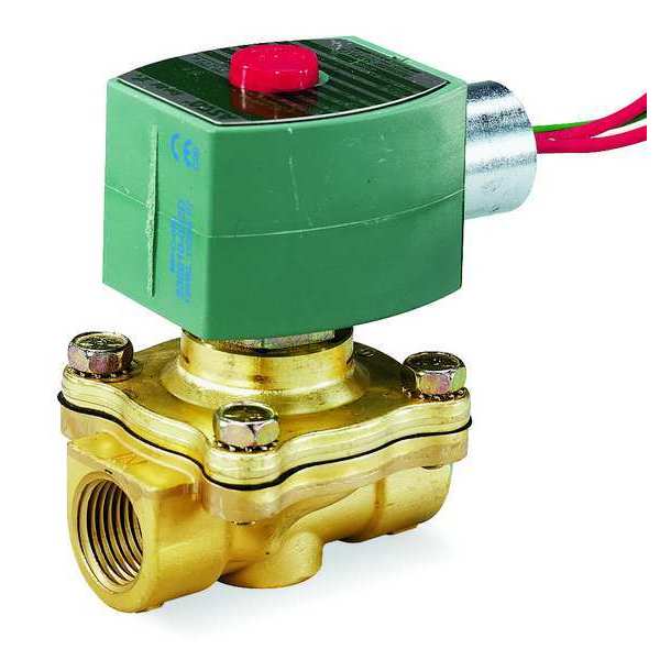 24V AC Brass Solenoid Valve, Normally Closed, 3/8 in Pipe Size