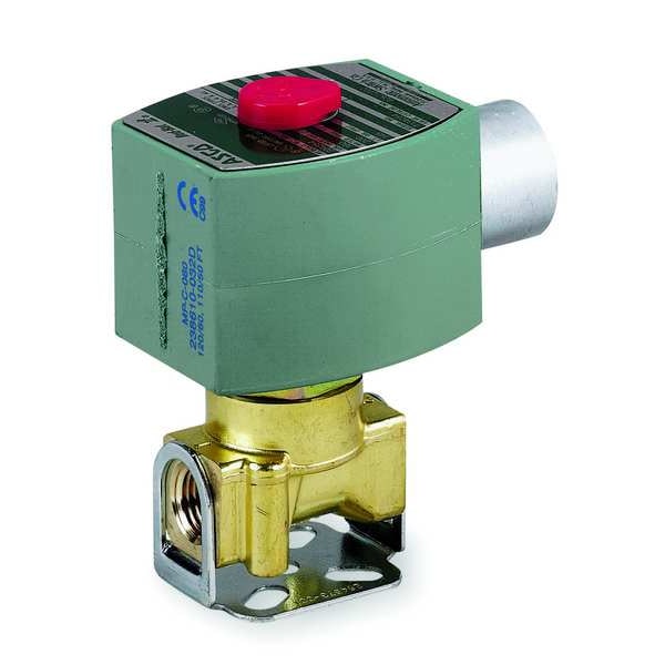 24V DC Brass Solenoid Valve, Normally Open, 3/4 in Pipe Size