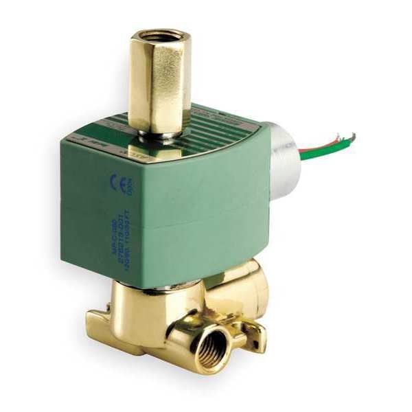 120V AC Brass Quick Exhaust Solenoid Valve, Normally Closed, 1/4 in Pipe Size