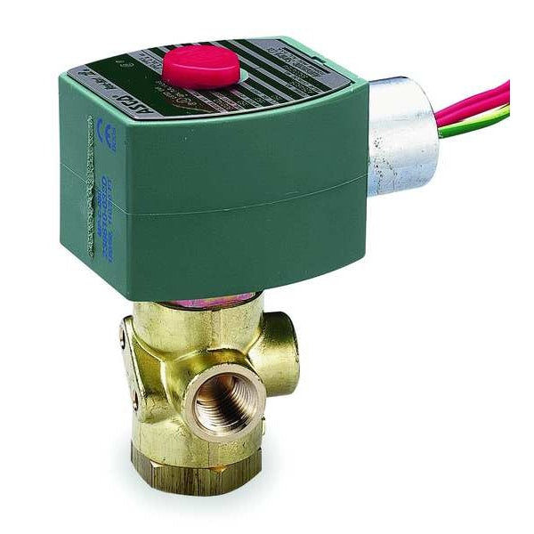 120V AC Brass Quick Exhaust Solenoid Valve, Normally Closed, 1/4 in Pipe Size