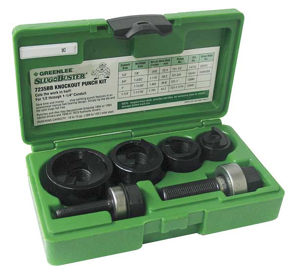 Knockout Punch Driver Set, Capacity 10 ga, 15 piece