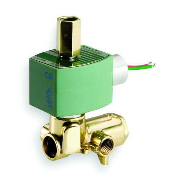 120V AC Brass Solenoid Valve, Universal, 1/4 in Pipe Size