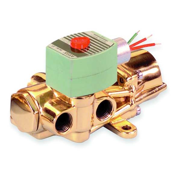 120V AC Brass Solenoid Valve, Universal, 3/8 in Pipe Size