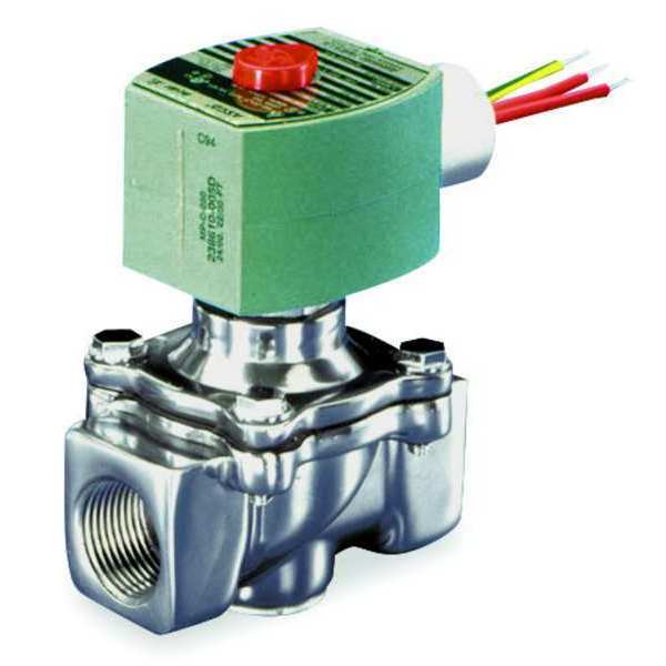 120V AC Aluminum Air and Fuel Gas Solenoid Valve, Normally Open, 3/4 in Pipe Size