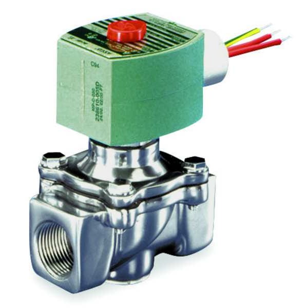 120V AC Aluminum Fuel Gas Solenoid Valve with Test Port, Normally Open, 3/4 in Pipe Size