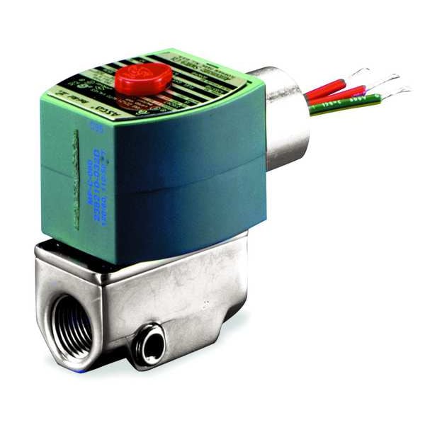 120V AC Aluminum Fuel Gas Solenoid Valve with Test Port, Normally Closed, 3/8 in Pipe Size