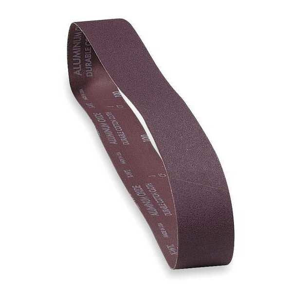 Sanding Belt, Coated, 1 in W, 42 in L, 120 Grit, Fine, Aluminum Oxide, R228 Metalite, Brown