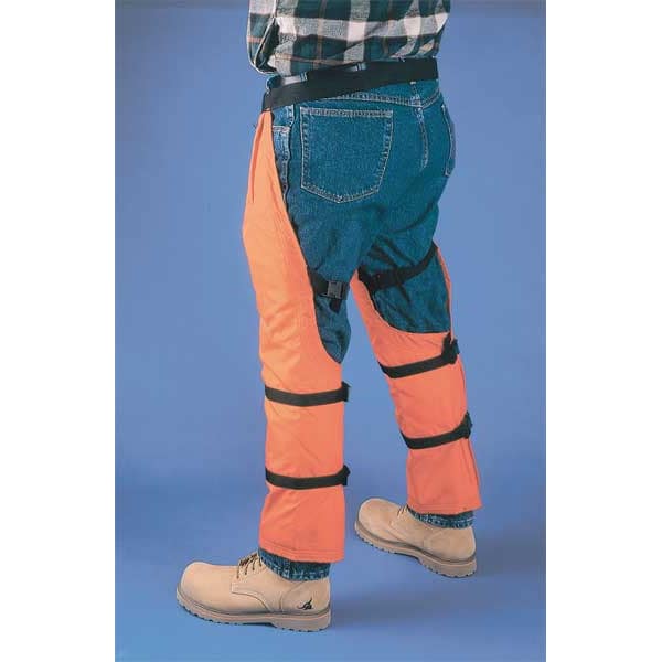 Chainsaw Chaps, Orange, Nylon, 33 in Length