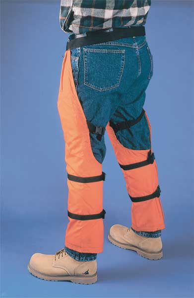 Chainsaw Chaps, Orange, Nylon, 39 in Length