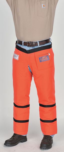 Chainsaw Chaps, Orange, Nylon, 39 in Length