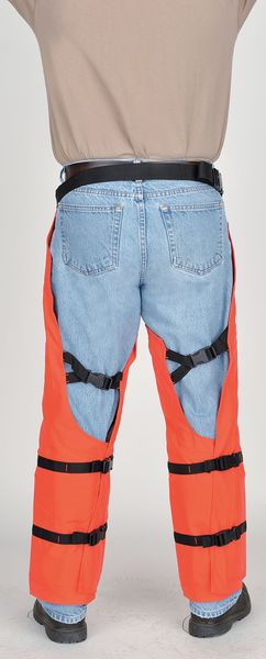 Chainsaw Chaps, Orange, Nylon, 39 in Length