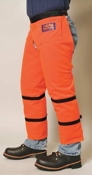 Chainsaw Chaps, Orange, Nylon, 36 in Length