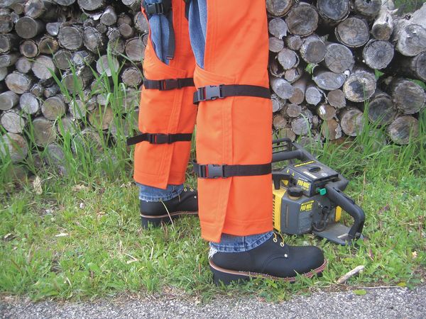Chainsaw Chaps, Orange, Nylon, 36 in Length