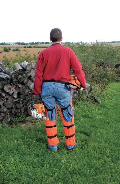 Chainsaw Chaps, Orange, Nylon, 36 in Length