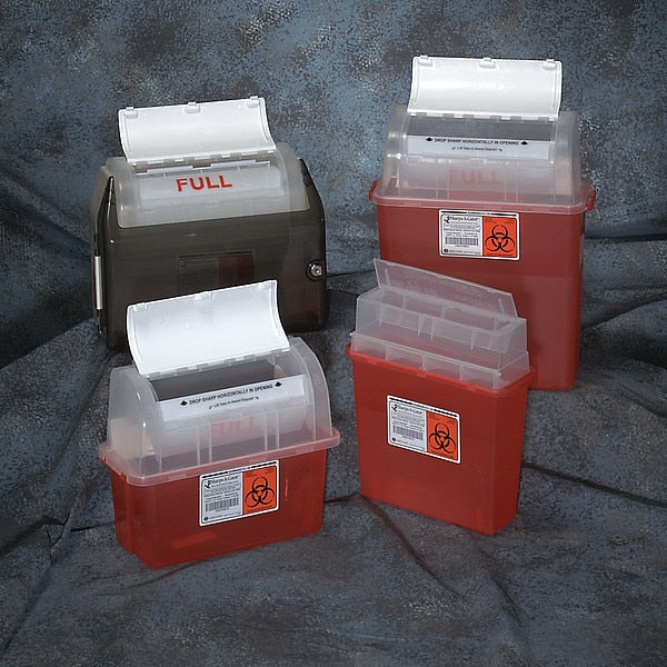 Sharps Container, 3 Gal., Auto Drop, PK3
