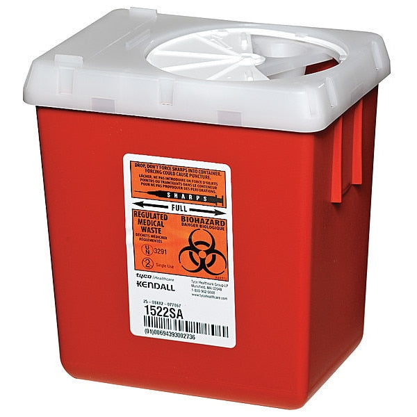 Sharps Container, 2.2 Qt., Auto Drop, PK5