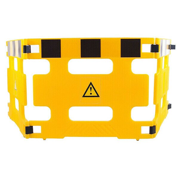 Barricade, 3 Panel, 108 In Length, Yellow