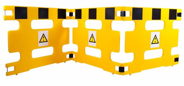 Barricade, 3 Panel, 108 In Length, Yellow