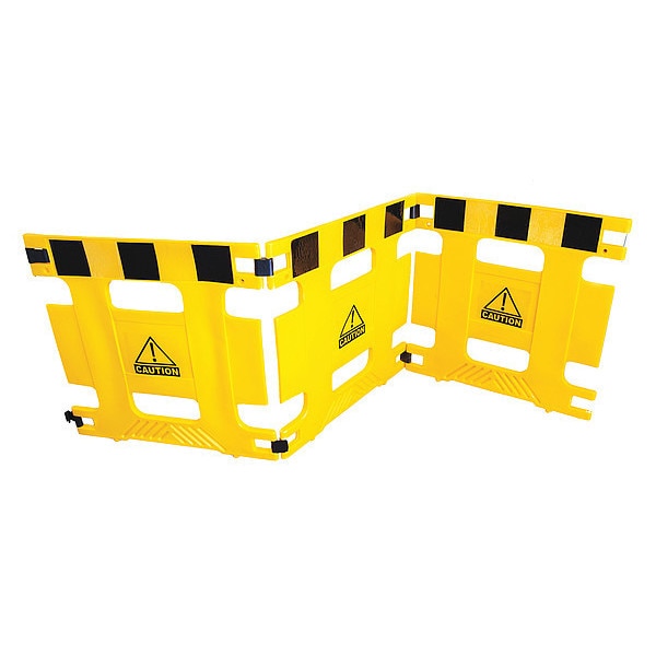 Barricade, 3 Panel, 108 In Length, Yellow