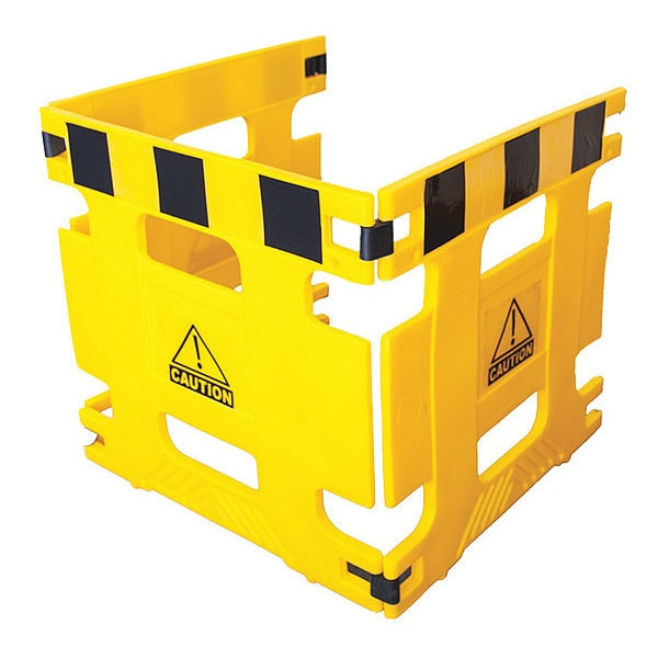 Barricade, 3 Panel, 108 In Length, Yellow