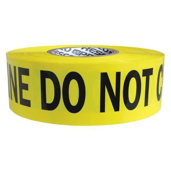 Barricade Tape, Yllw/Slvr/Blk, 1000 ft