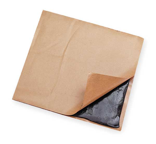 Adhesive Pads, Butyl, 3/16 in H, 8 in L, 8 in W, Black
