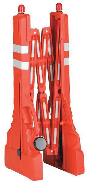 A-Frame Barricade, Polyethylene, 43 in H, 90 in L, 19 in W, Red