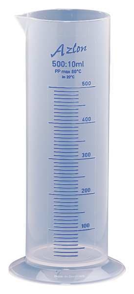 Graduated Cylinder, 500mL, Polypropylene