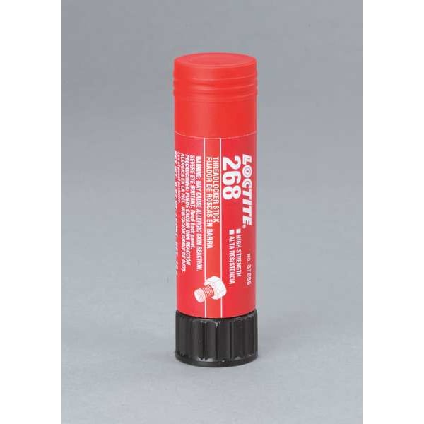 Threadlocker, LOCTITE 268, Red, High Strength, Solid, 0.67 oz Stick