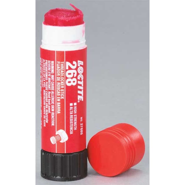 Threadlocker, LOCTITE 268, Red, High Strength, Solid, 0.67 oz Stick